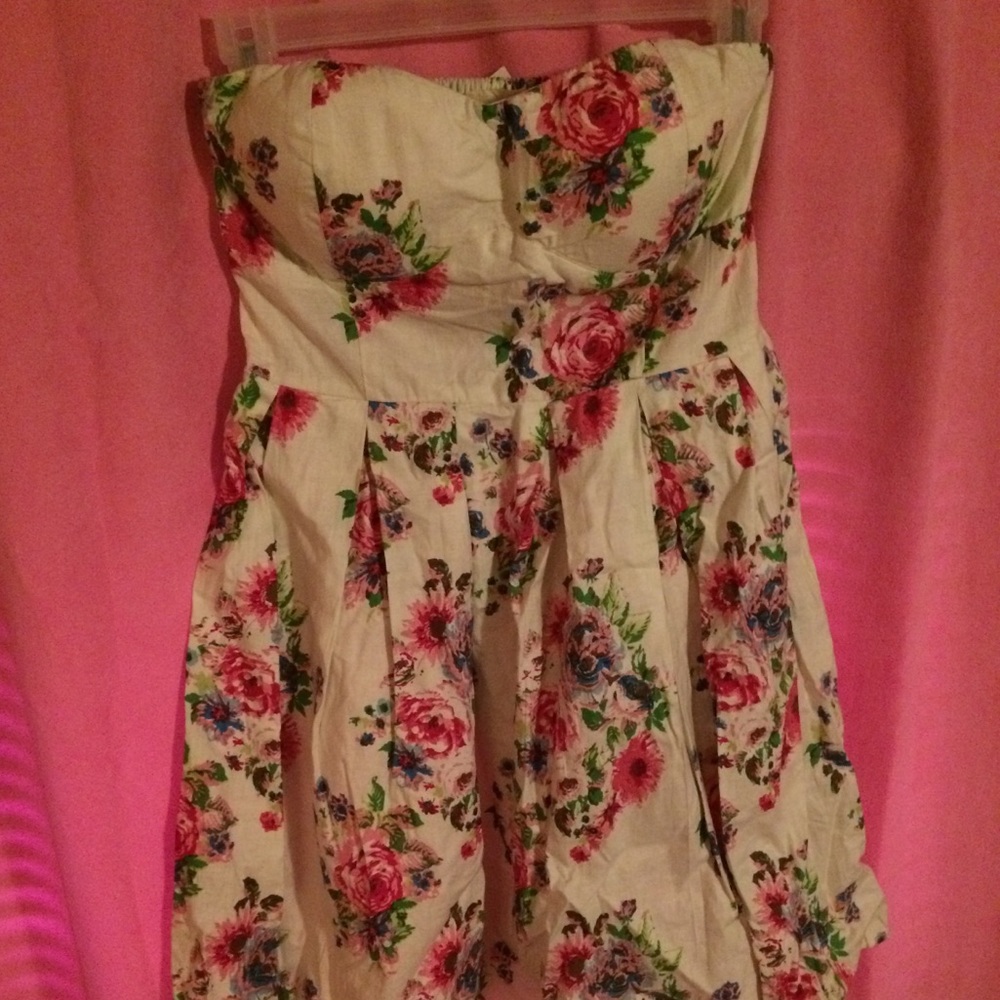 Strapless floral dress